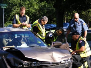 Two car crash injures one at Linwood and Northern Parkway Two_car_crash_theridgewoodblog.net