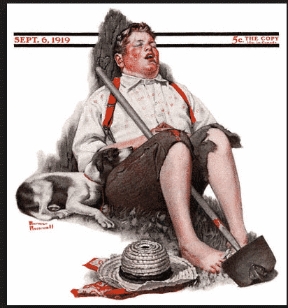 Norman Rockwell's "Boy Asleep with Hoe"