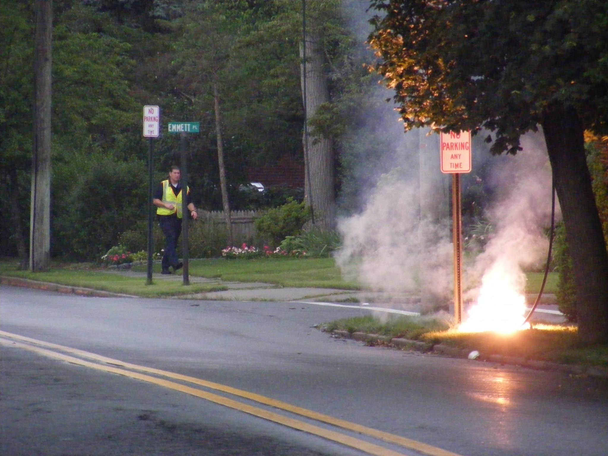 Ridgewood Police and Fire Respond to Fallen Electric Cable