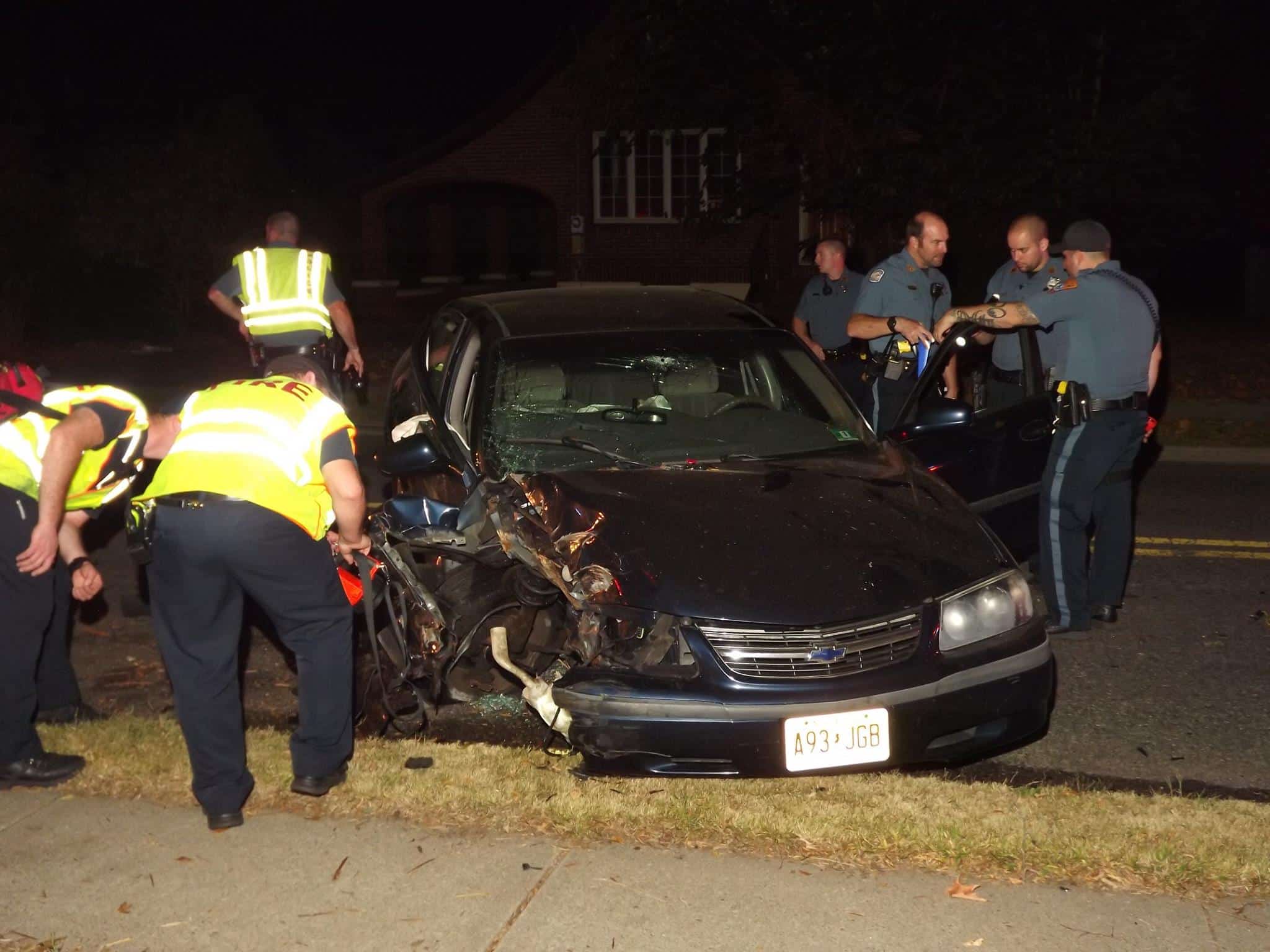 Ridgewood PD, FD, and EMS units responded the scene of a single vehicle MVA in front of 489 Grove Street, Ridgewood on Thursday evening, 10/05