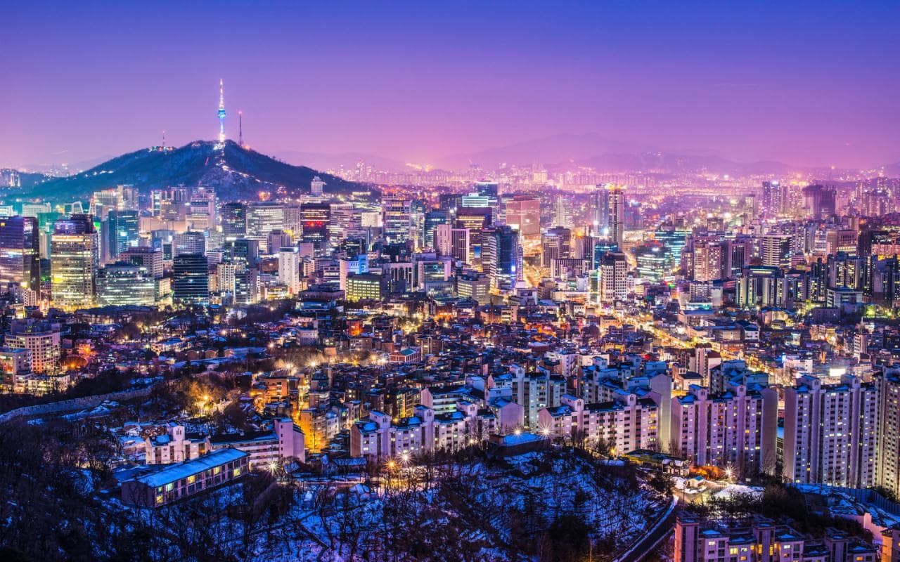 Seoul night aerial