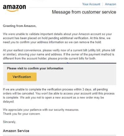amazon locked out email