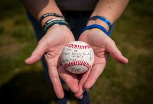 Baseball Team Plays in Honor of Fallen NJ Troopers Presents Special Gift to Family Member of Trooper Werner Foerster 284771673 319814653657908 146336184415981725 n