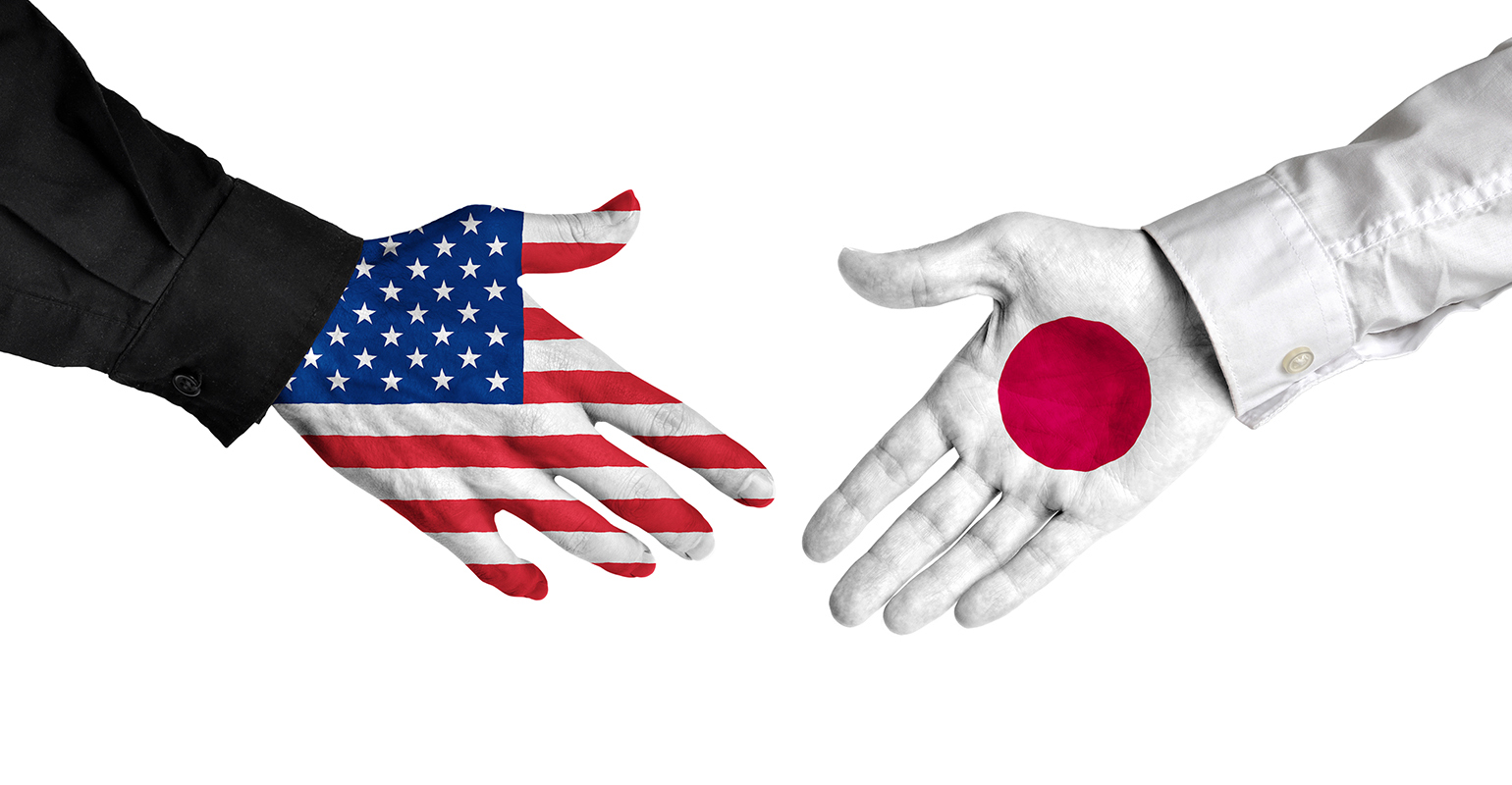 NHF US Japan painted handshake iStock GettyImagesPlus 4124657413