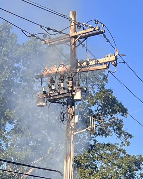 Squirrel Sparks Utility Pole Fire, Power Outage and Road Closures in Oakland 541506935 1219495003548996 2127103890094485914 n