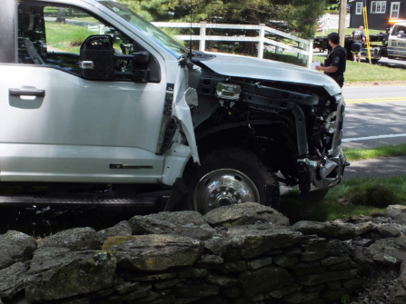 Early Afternoon Crash in Wyckoff: Landscaper’s New Truck Careens Off Busy Road into Stone Wall 708993910 1637261575069019 7880647233864230546 n