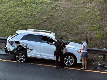 GSP Commute Shattered: Fleeing Driver Causes Multi-Mile Delay After Audi SUV Hit-and-Run 727288124 1657259466402563 211254893132522396 n