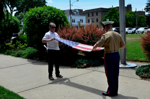 Ridgewood Knights of Columbus Hoist Historic Capitol Flag in Beautiful Flag Day Ceremony Casey and Mejia 1