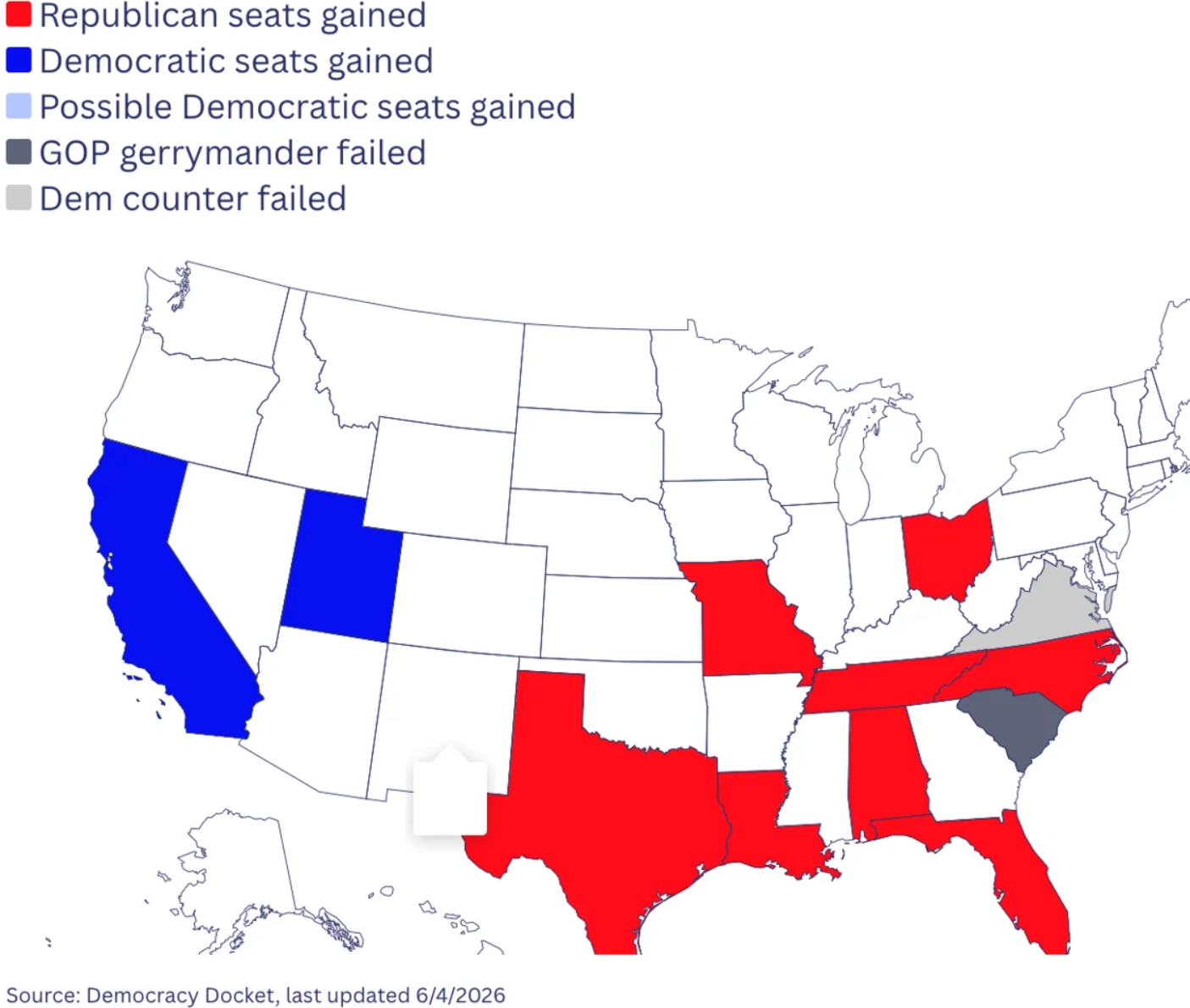 Redistricting Reality: Republicans Outmaneuver Democrats in the Latest Round of Map Wars Screenshot 2026 06 23 065322