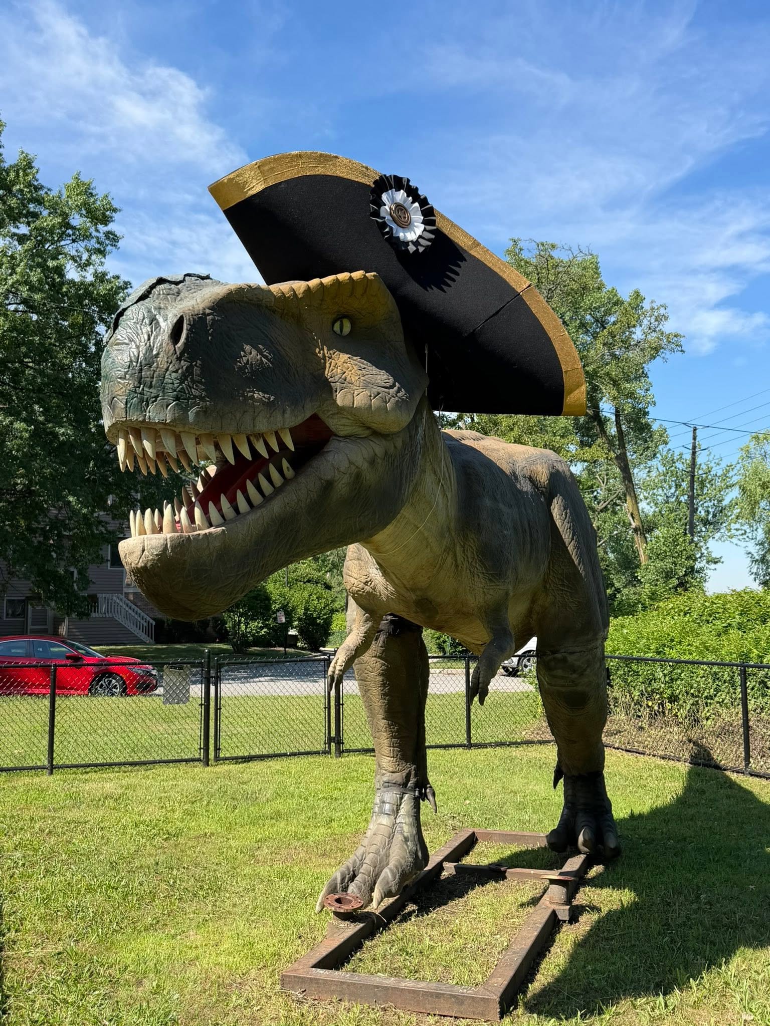 Prehistoric Patriotism: Why a 16-Foot T. Rex Is Wearing a Colonial Hat in Leonia 729220015 10244341365248659 5898298006911632111 n