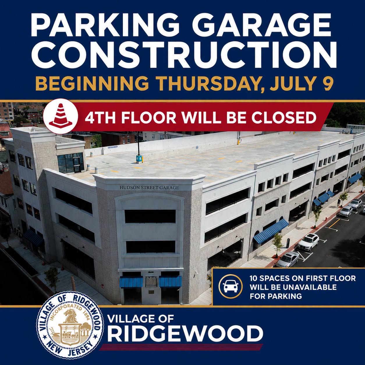 New Safety Barriers Coming to Ridgewood’s Hudson Street Parking Garage This Week 740343434 1401125925402778 23856515256798514 n