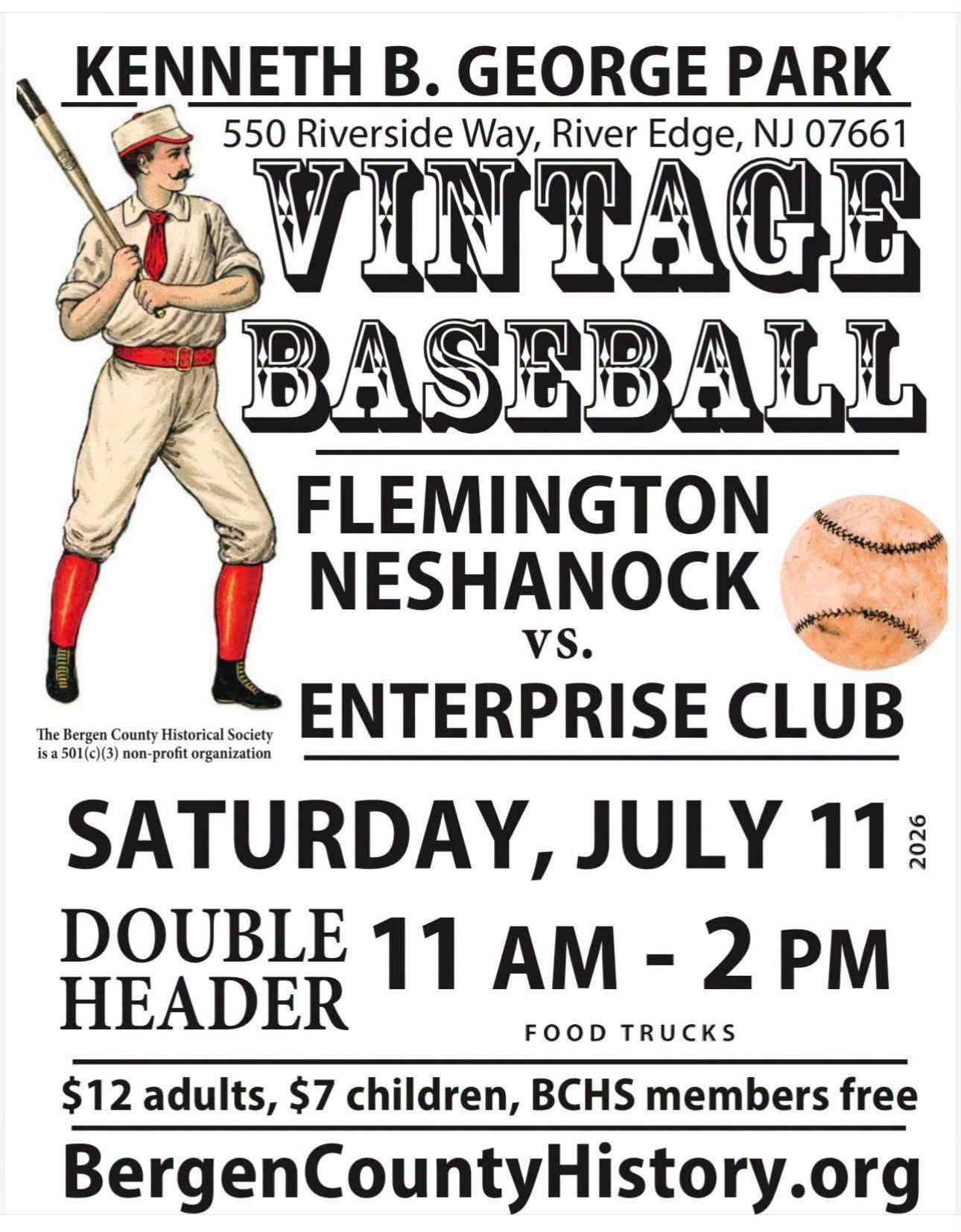 Step Back in Time: 1800s Vintage Baseball Doubleheader Hits Bergen County Historical Society This Saturday! 742317226 2615578488892751 1542449431472374917 n