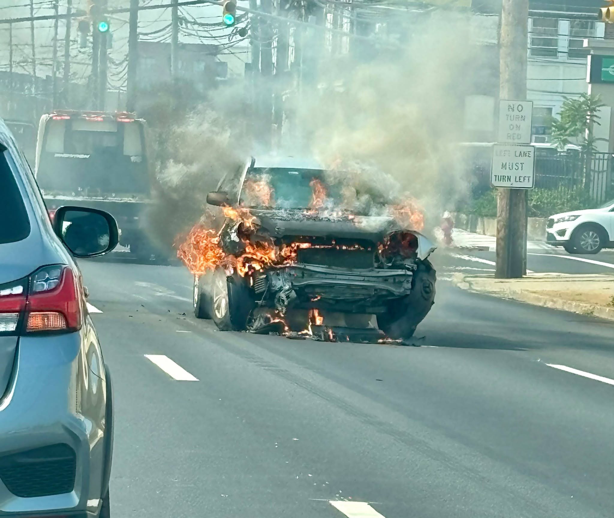 Morning Commute Chaos: Car Flame-Up in Hackensack Leaves Commuters Wondering What Happened 748614800 1432338878927496 5979967258281630228 n