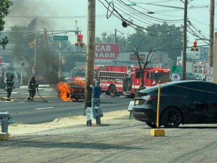 Morning Commute Chaos: Car Flame-Up in Hackensack Leaves Commuters Wondering What Happened 749085323 1432338828927501 8493376956764669352 n
