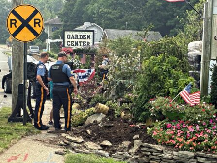 Crash in Midland Park: Sedan Jumps Curb, Destroys Local Garden Center Retaining Wall 751041252 1685170850278091 2443617710374895813 n