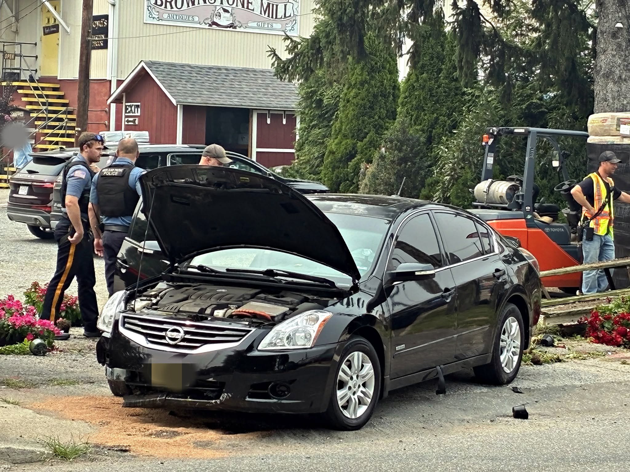Crash in Midland Park: Sedan Jumps Curb, Destroys Local Garden Center Retaining Wall 751113110 1685170870278089 3190473898214383190 n