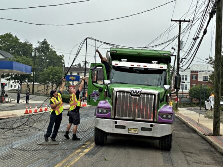 Dump Truck Snags Wires in Bergen County Paving Operation: Quick Response Prevents Major Disruption in Ridgewood 756441309 1696113579183818 6459613416218105187 n